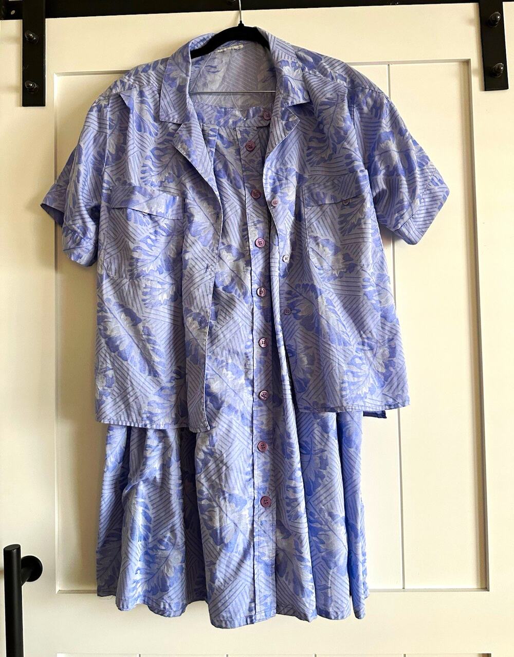 Anne Klein New Aspects Women’s 2pc Skirt Suit Set Purple Beachy Floral Size 14